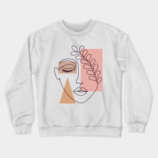 Woman face with geometric shapes Crewneck Sweatshirt